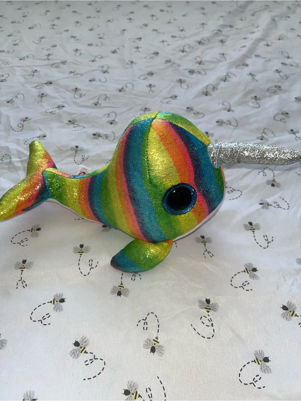 Ty Rainbow Narwhal Plush Toy - Sparkle Silver Horn